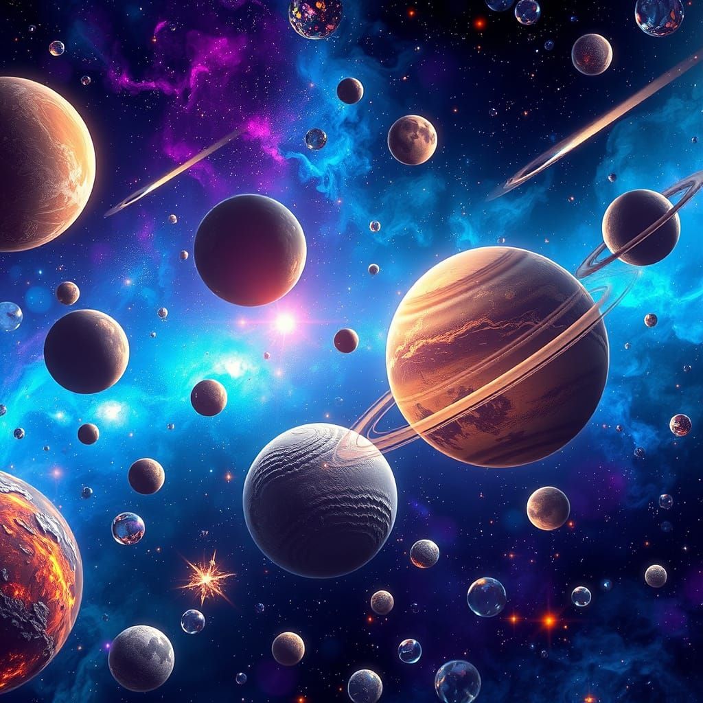 Cosmic Bodies in Iridescent Universe