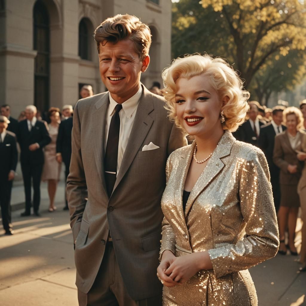 Marilyn and JFK in Classic Hollywood Glamour