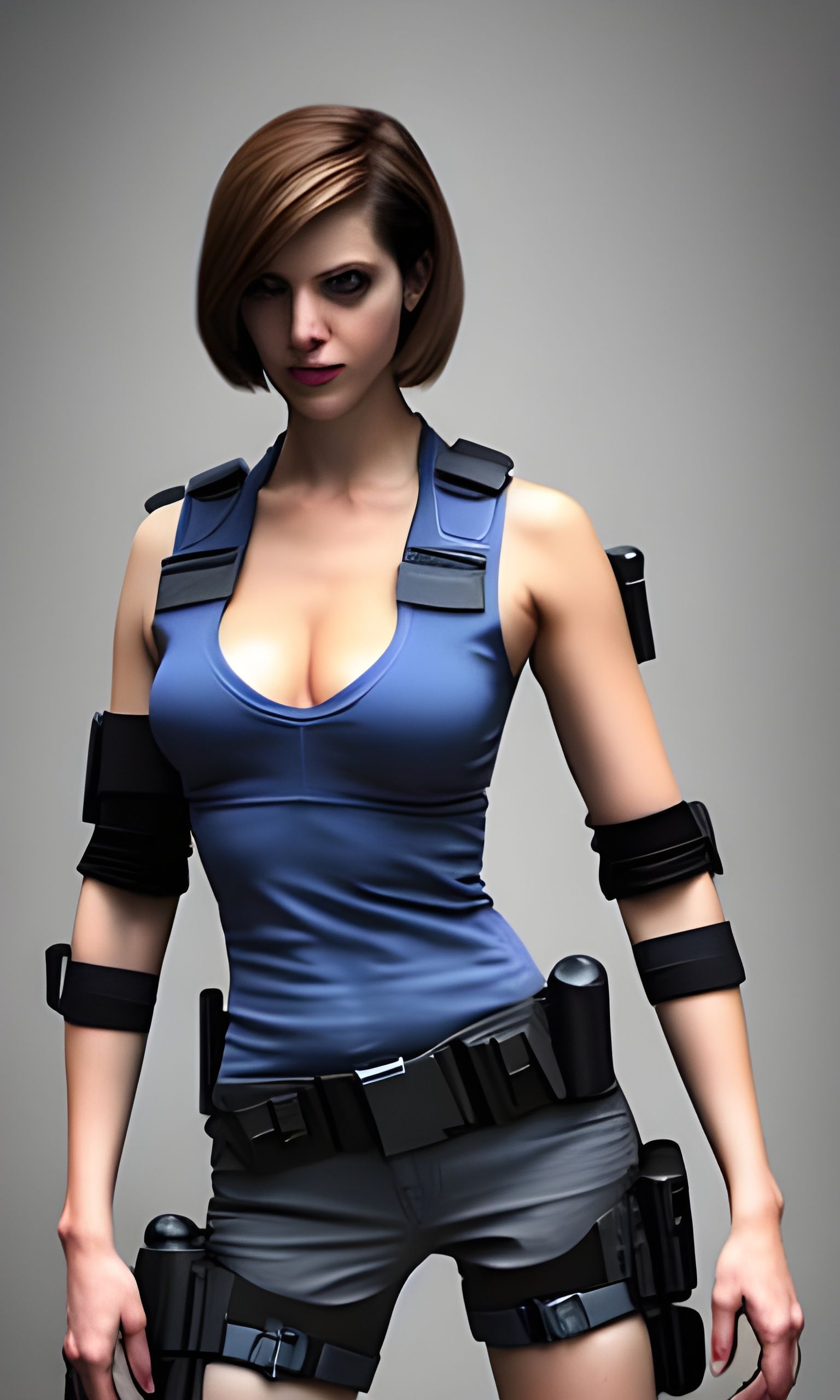 Jill Valentine in Front of RPD, Digital Art