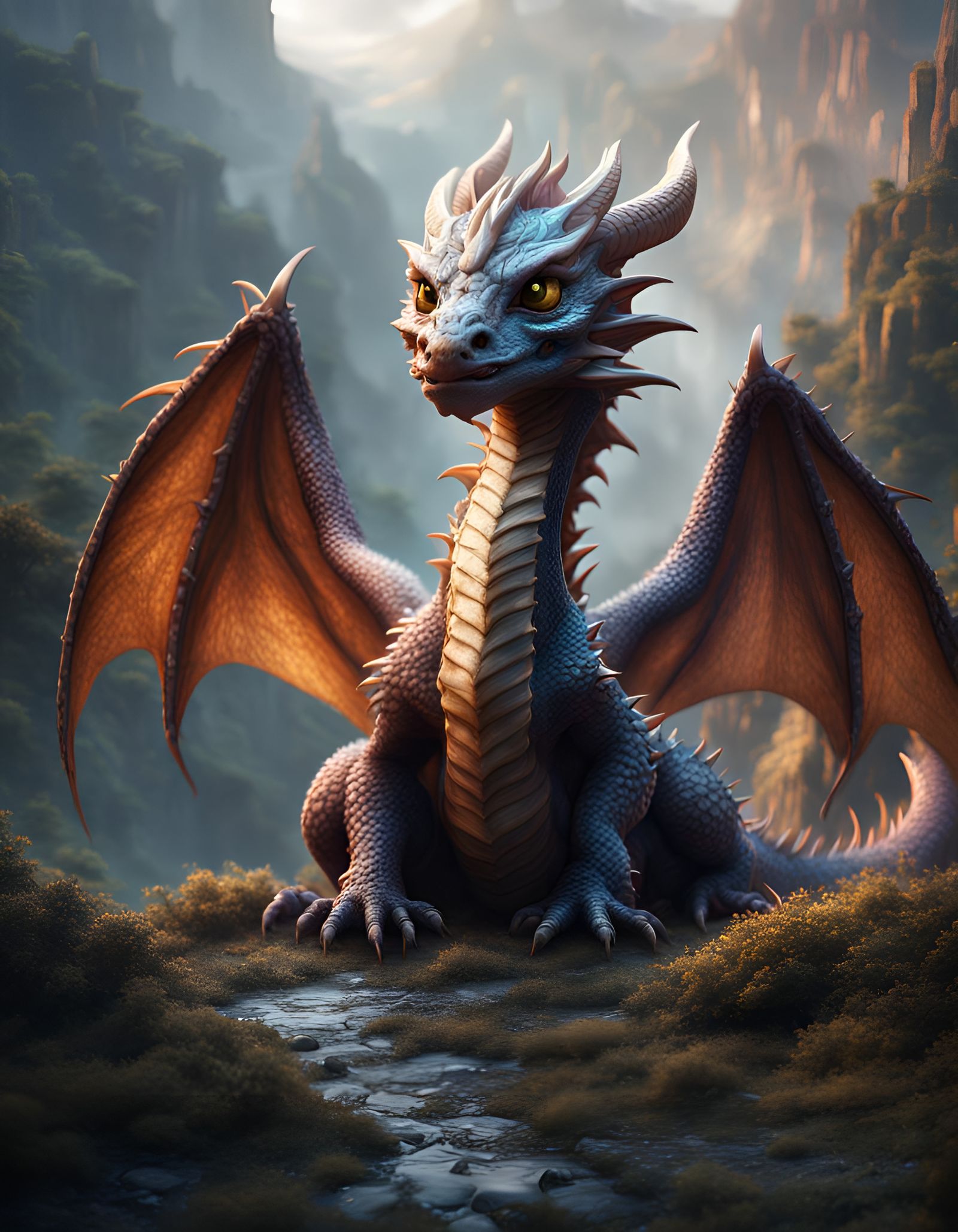 Fantastical Baby Dragon Concept Art