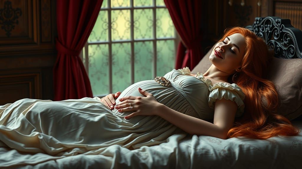 Regal 19th Century Duchess Gives Birth in Opulent Fantasy Be...