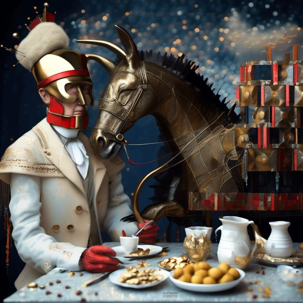 Golden Abstract Cycles: Hyperrealistic Digital Art