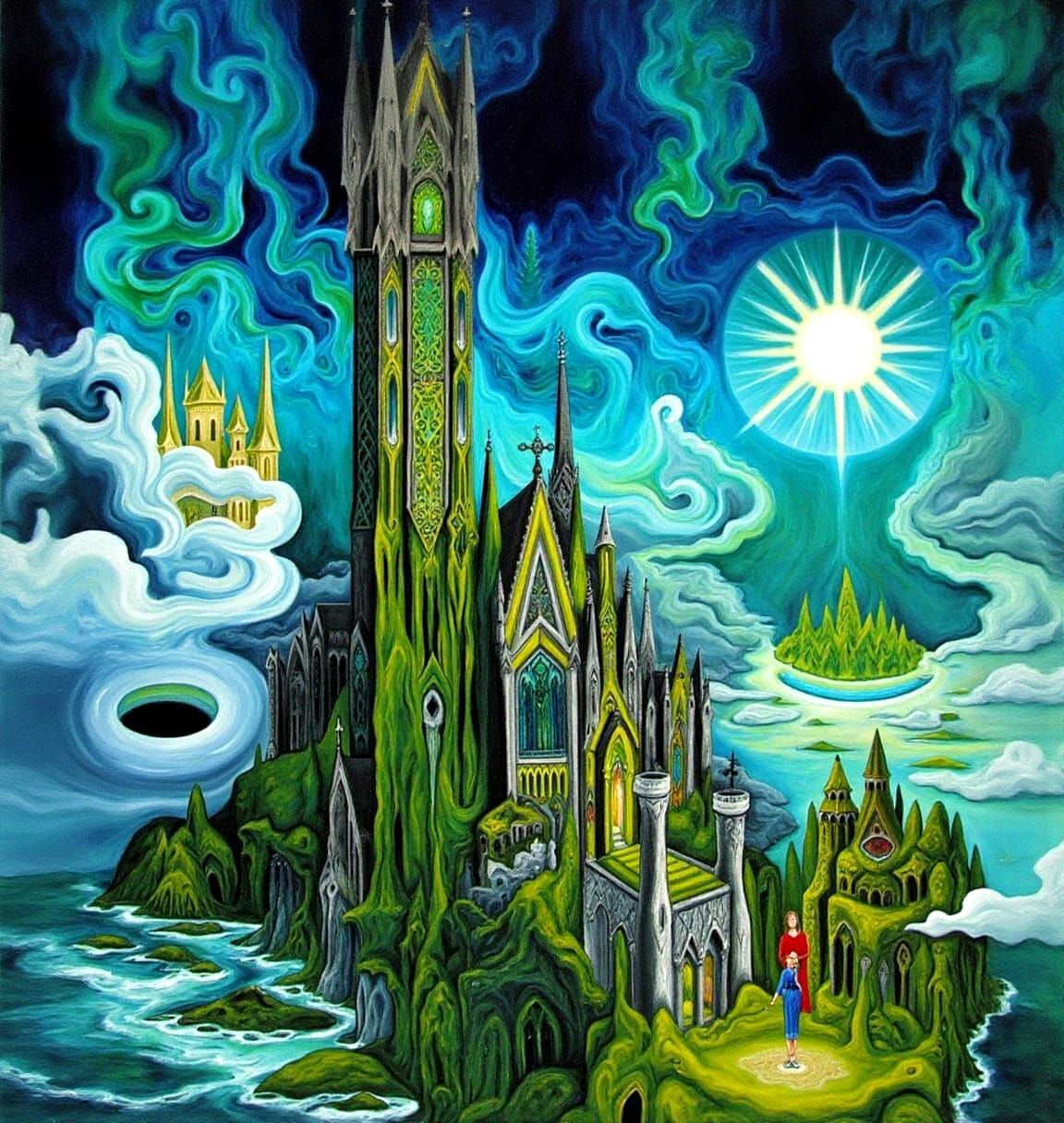 Gothic Cathedral in Surreal Dreamscape