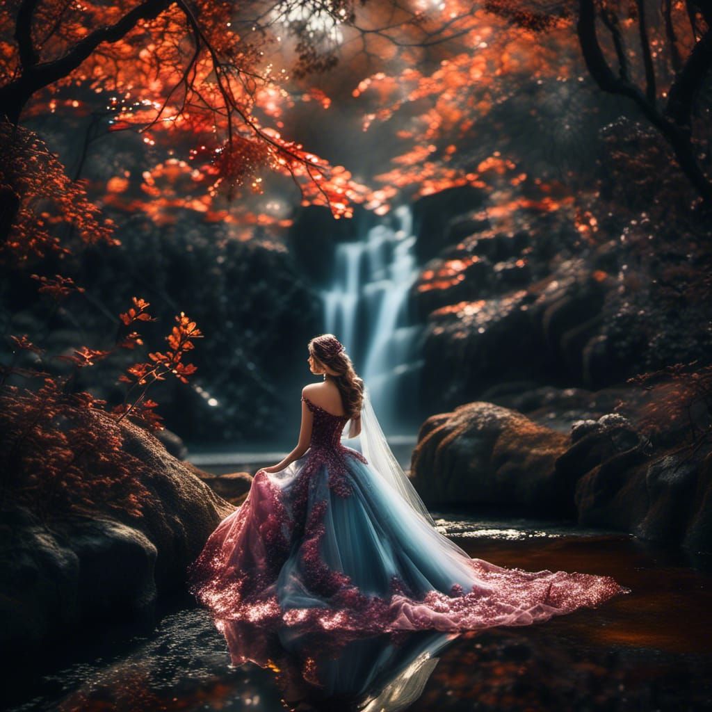 Dark Fairy Portrait with Bioluminescent Wings