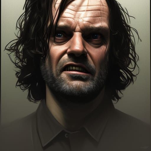 Detailed Portrait of Jack Torrance in Digital Art Style