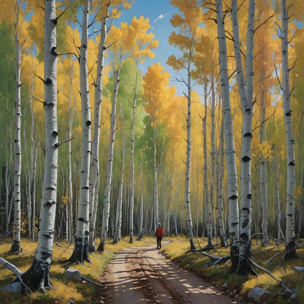 Aspen Ghosts Evoked: An Oil Painting