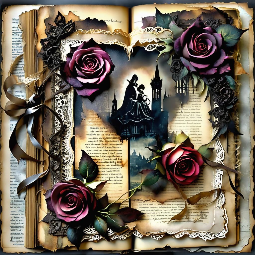 Gothic Scrapbook Page with Victorian Photography