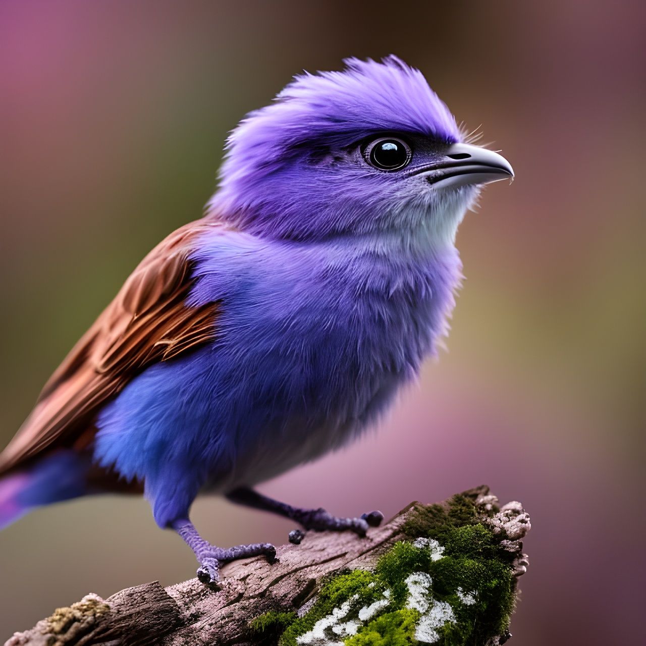 Intricate Baby Purple Grenadier Bird in 3D Render