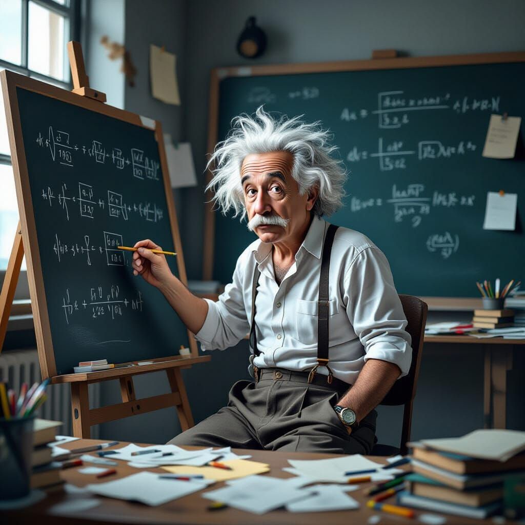 Einstein in Dreamlike Style Study