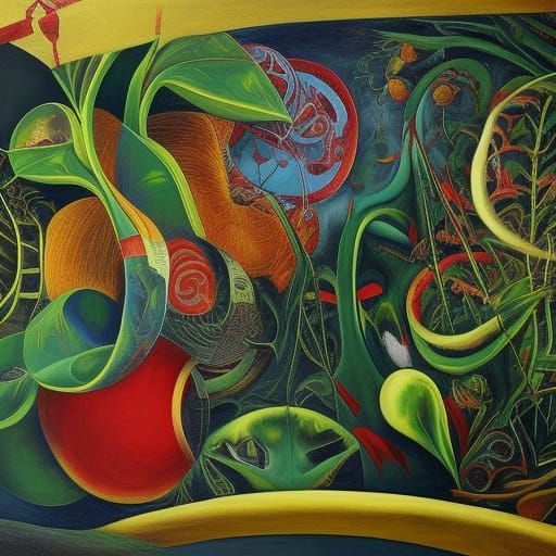 Psychedelic Abstract Fantasy Art with Fractal Angles