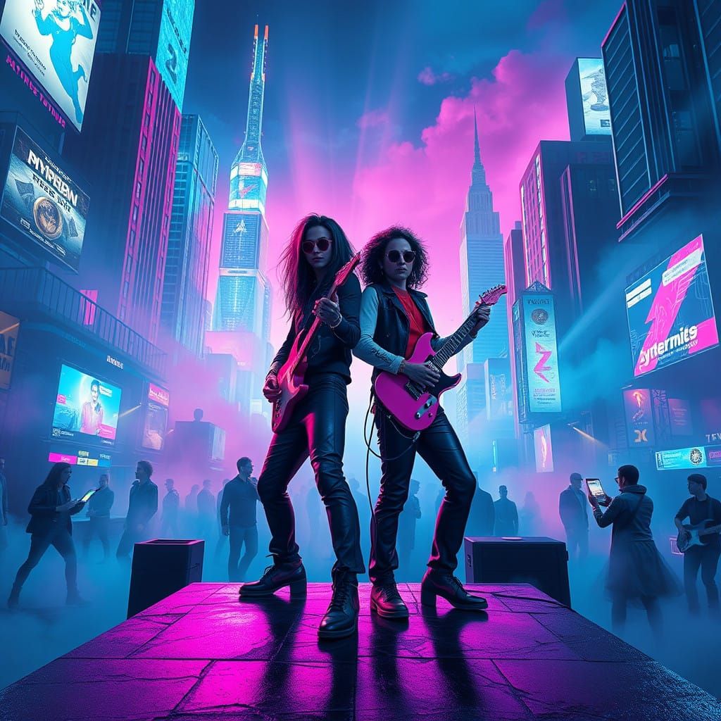 Cyberpunk Heroes Rise from Neon City Ruins