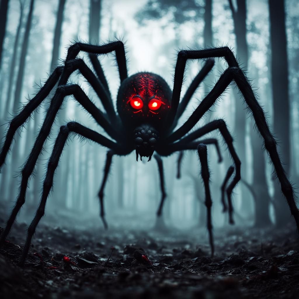 Eldritch Spider Emerges from Lovecraftian Fog