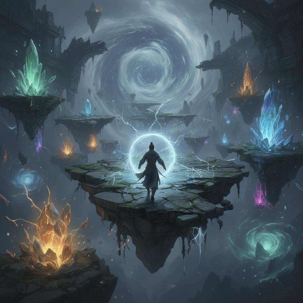 Lone Cultivator in Floating Ancient Ruin