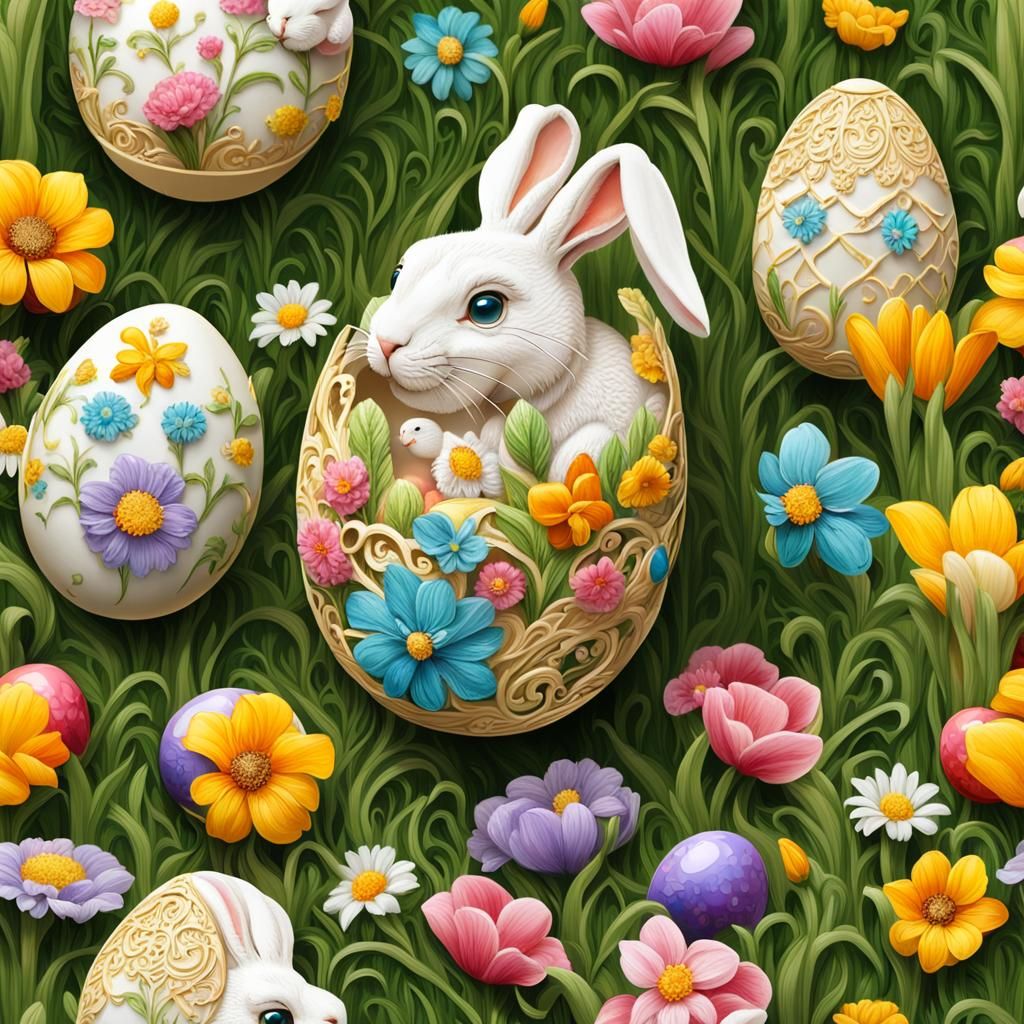 Cracked Bone Easter Egg in Candyland Style