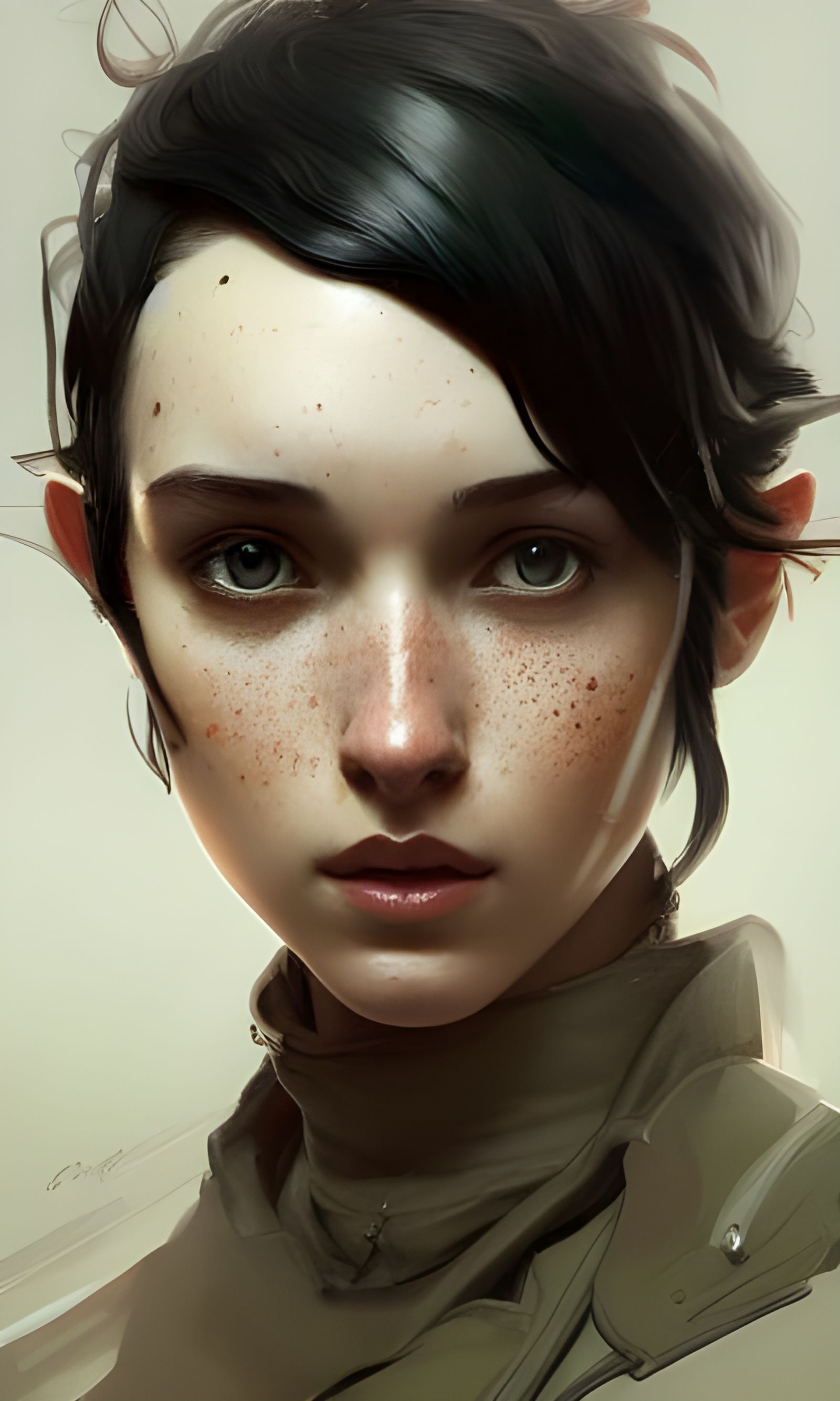 Hyperdetailed Portrait of a Freckled Soldier in Unreal Engin...