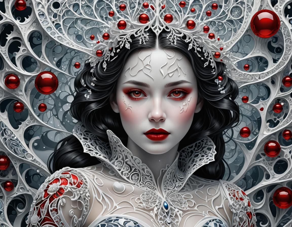 Snow White in Icy Fractal Algorithmic Art