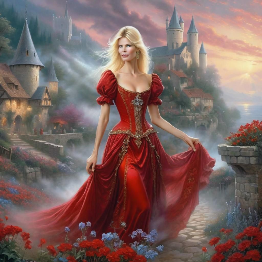 Medieval Woman in Ethereal Fantasy World