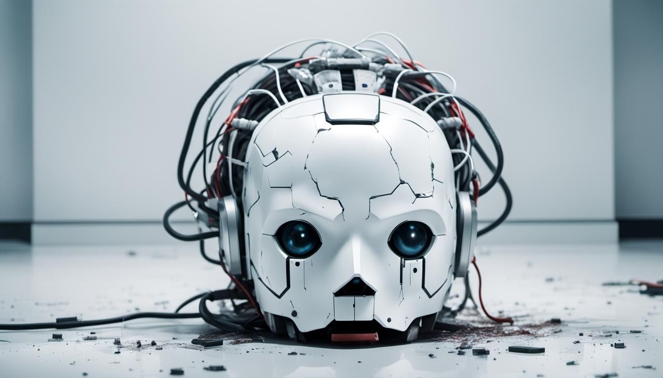 Severed Android Head in Sci-Fi Underground