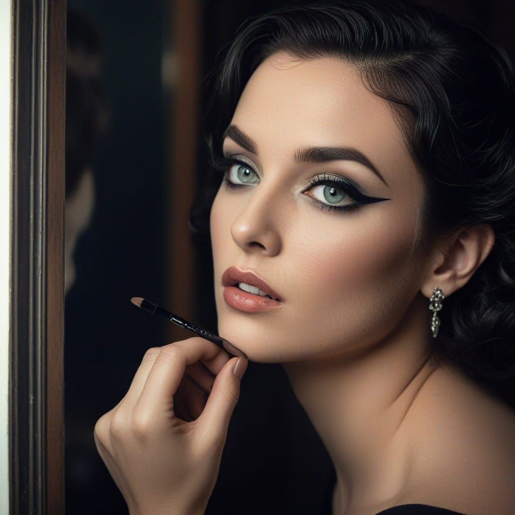 Aphrodite's Glamorous Makeover in Film Noir Style