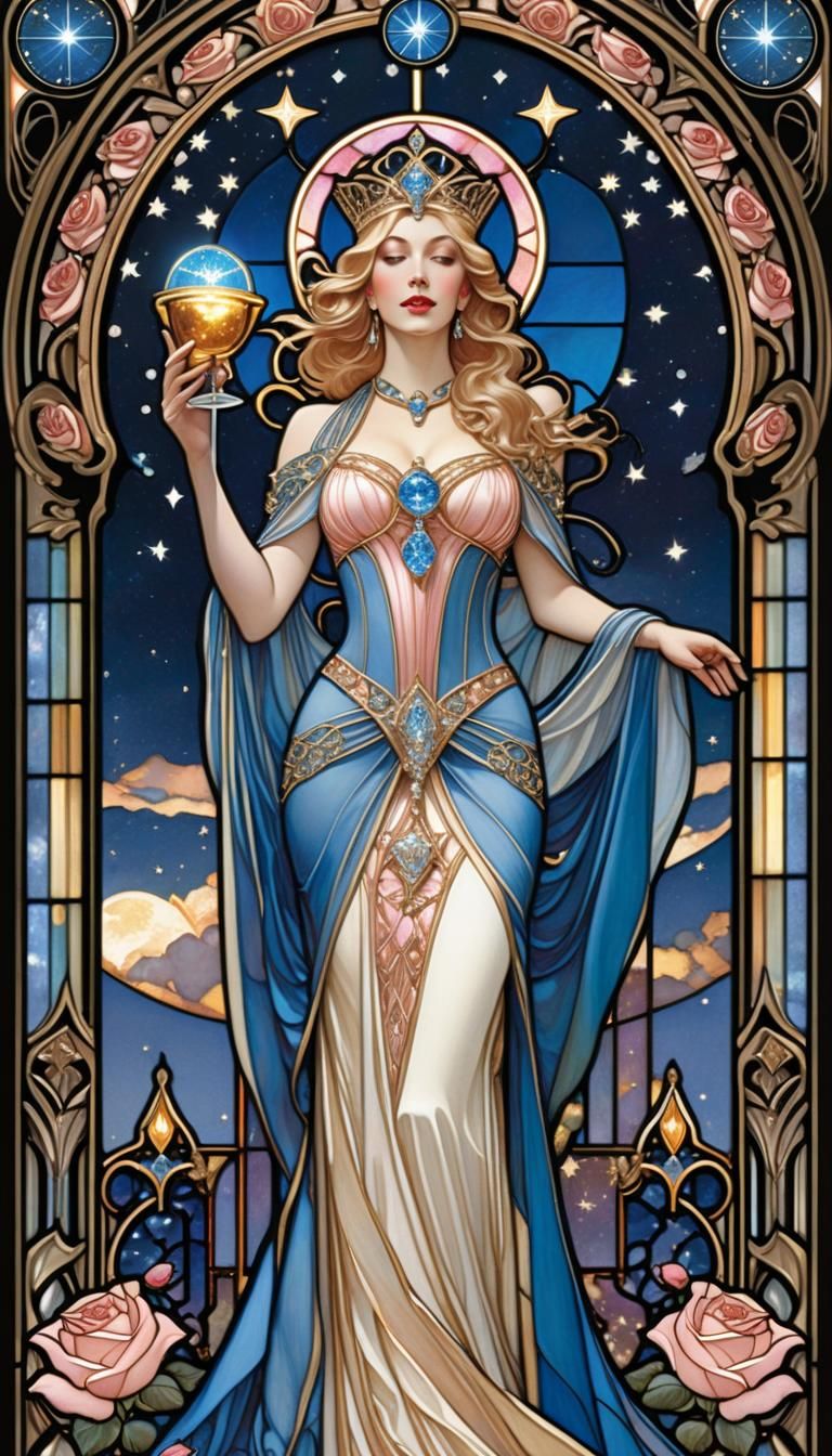Stained Glass Queen of Cups