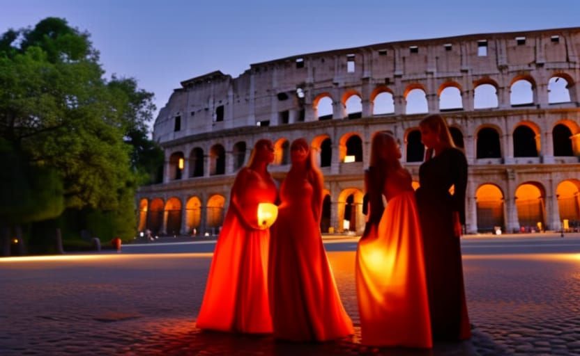 Rome Colosseum Battle at Night in 8K