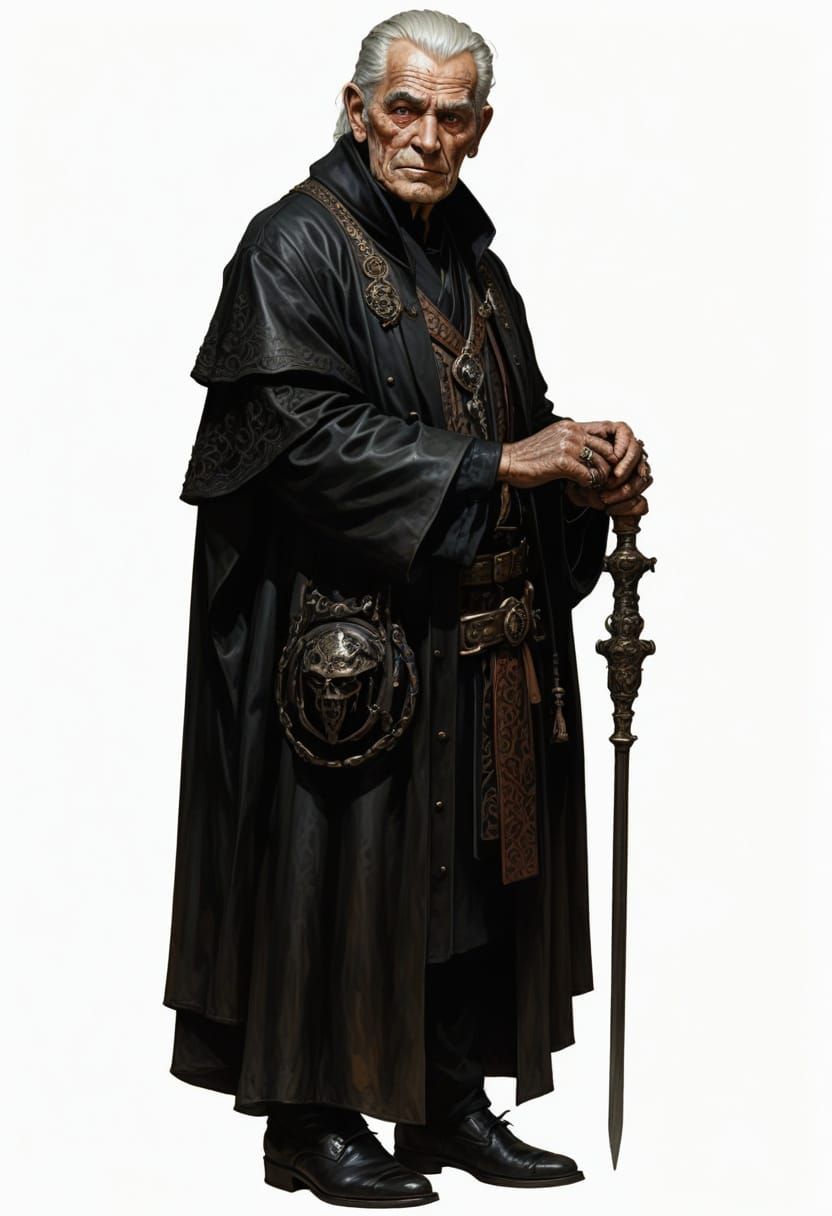 Elegant Black Wizard in Polished Regalia