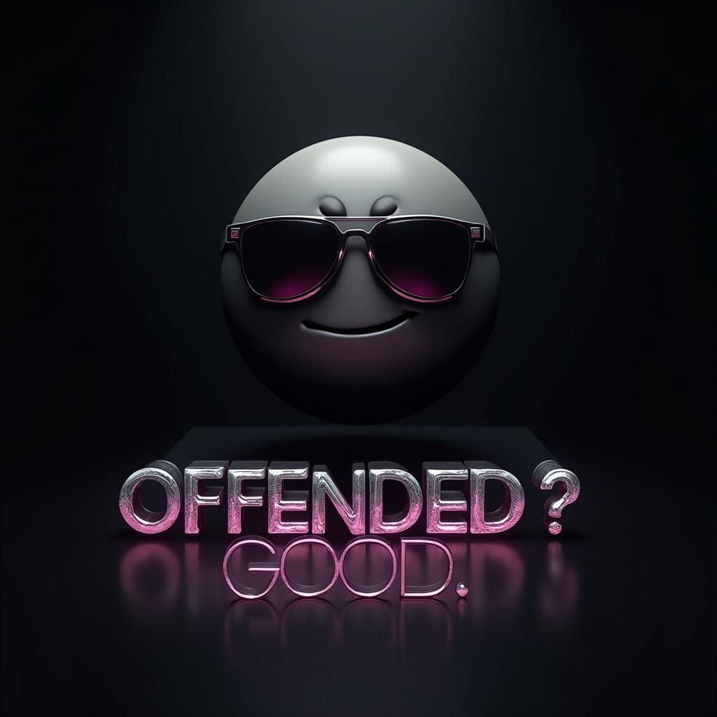 Mysterious Smirking Emoji in Dark Charcoal Grey