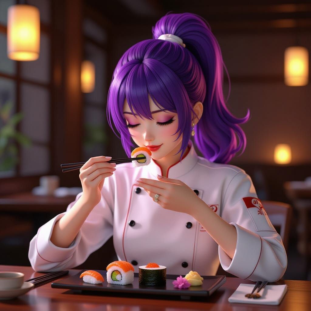 Anime Chef Enjoys Kaiseki Meal in Elegant Restaurant