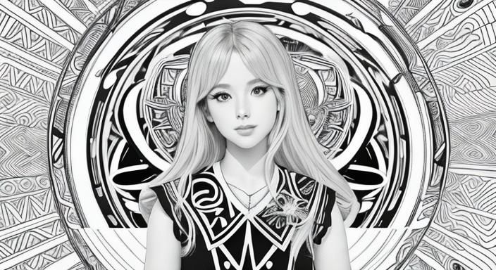 African American Reporter Coloring Page in Black and White