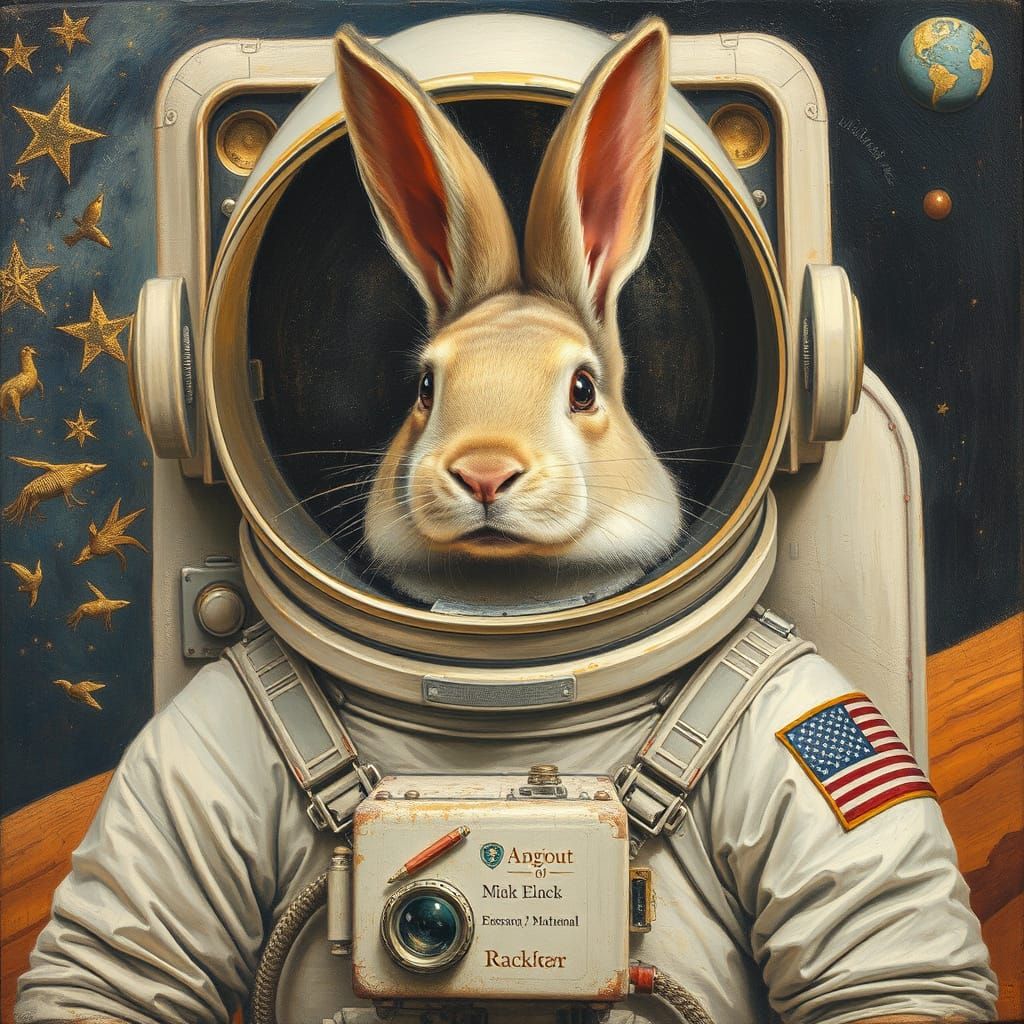 Distorted Astronaut Figure in Surrealist Art