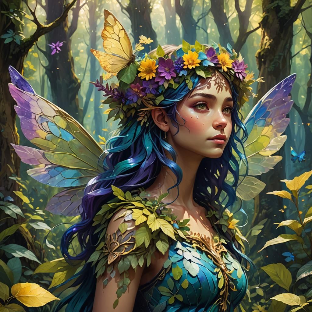 Earth Fairy in Lush Forest: Fantasy Concept Art