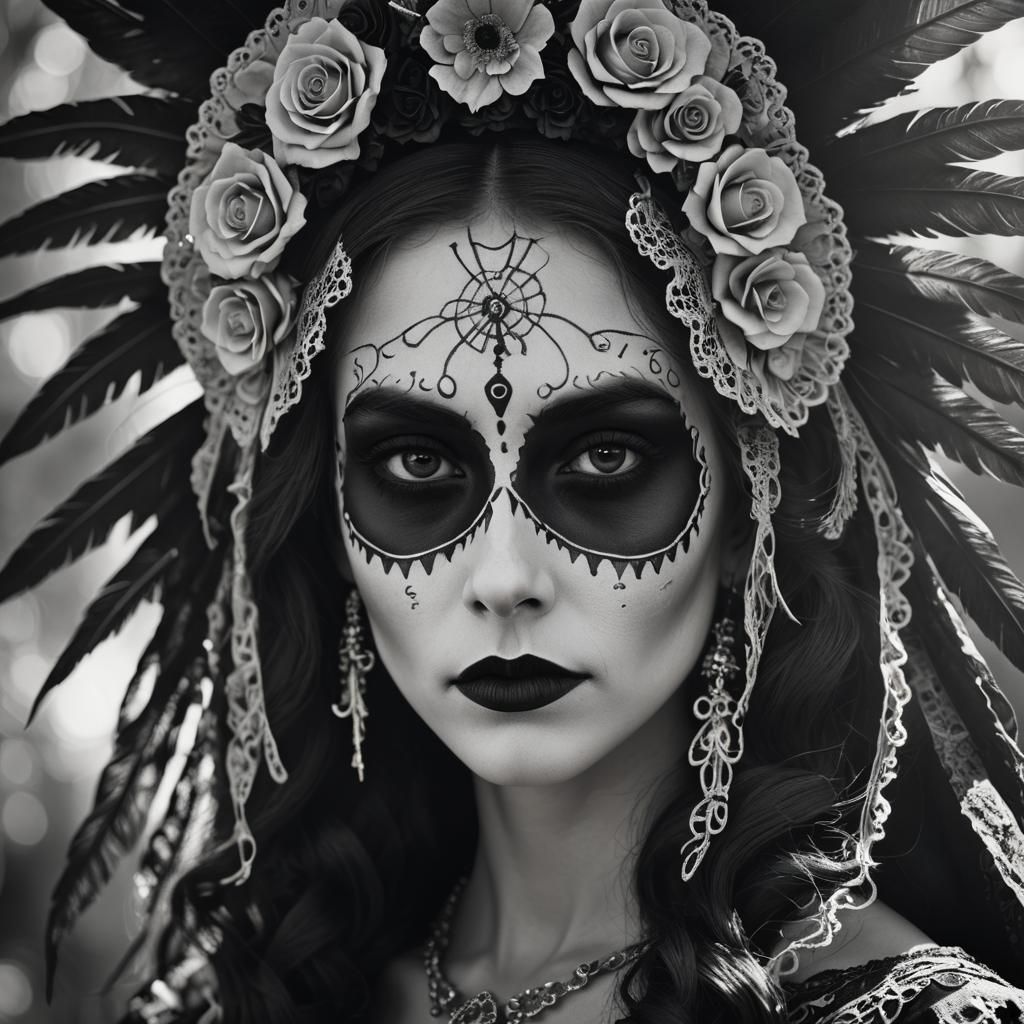 Catrina Portrait in Film Noir Style