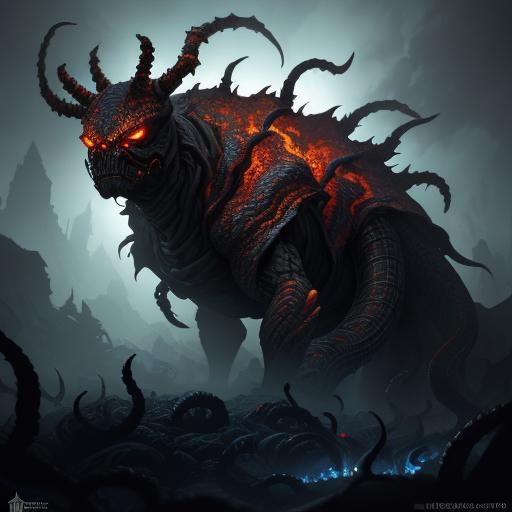 Spider-Snake Hybrid Descends into Hell, Baroque Style