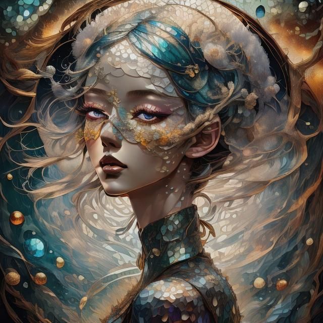 Emerald and Ruby Encrusted Porcelain Woman Sculpture