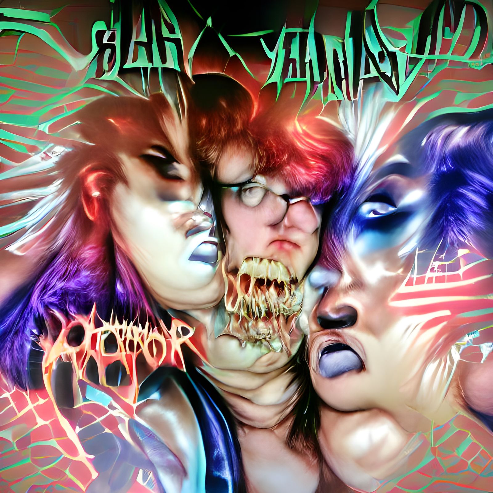 Grotesque Body Horror Glam Metal Album Cover Art