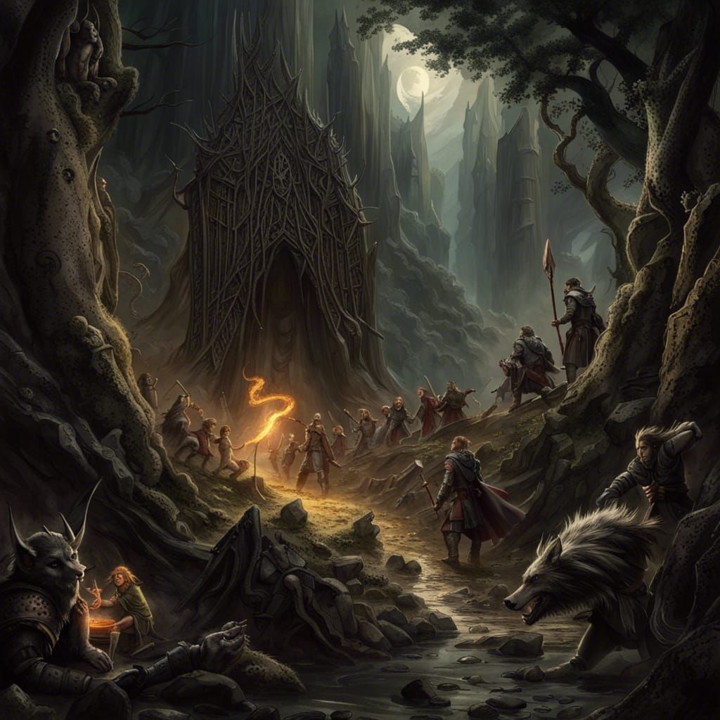 Epic Lord of the Rings Journey in Dark Fantasy Art