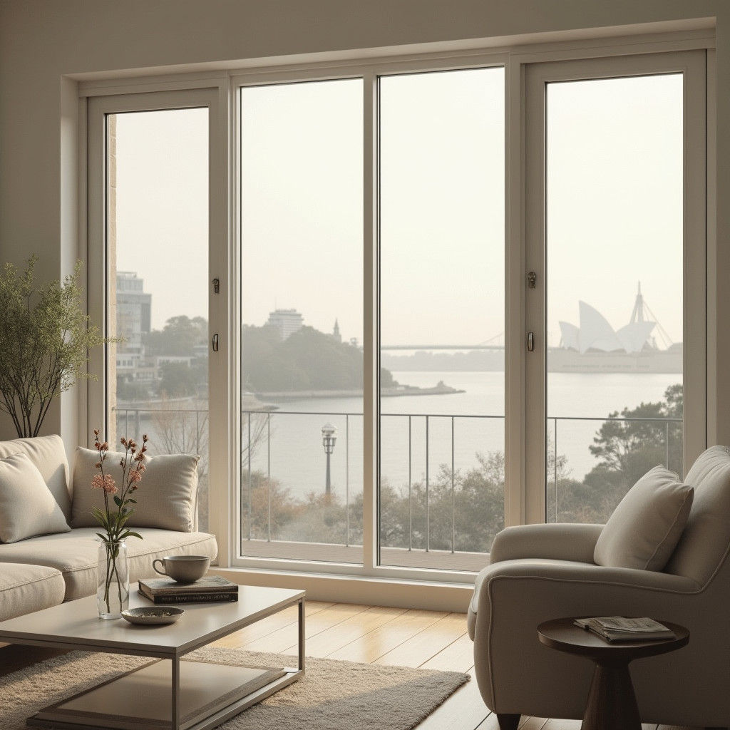 Sydney Harbour Impressionist View Through Modern Windows