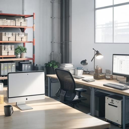 Cozy Hybrid Home Office in Industrial Warehouse Hall