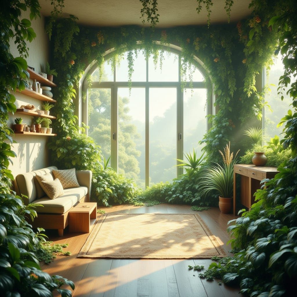 Sun-Drenched Zen Room with Nature Views