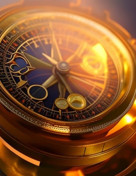 Antique Map With Compass in Hyperrealistic Style