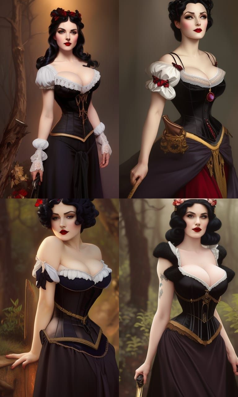 Snow White as Gothic Victorian Barmaid Portrait