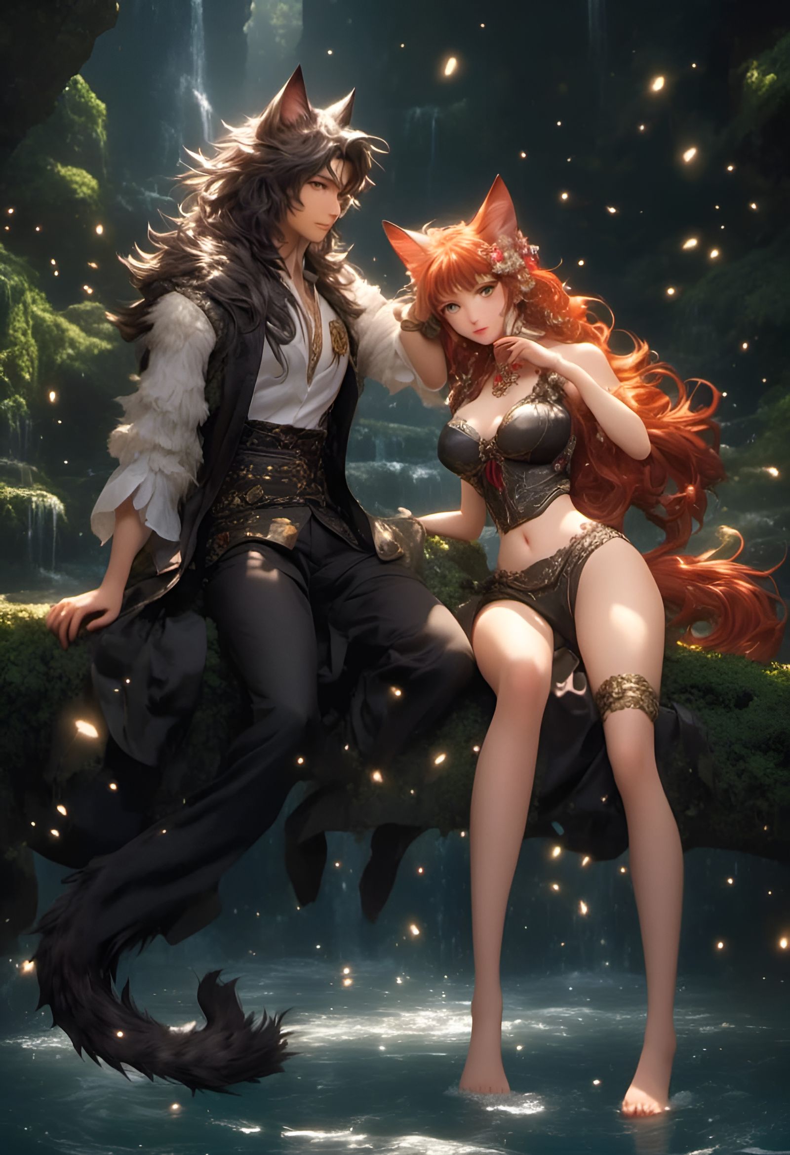 Cat Couple at the river