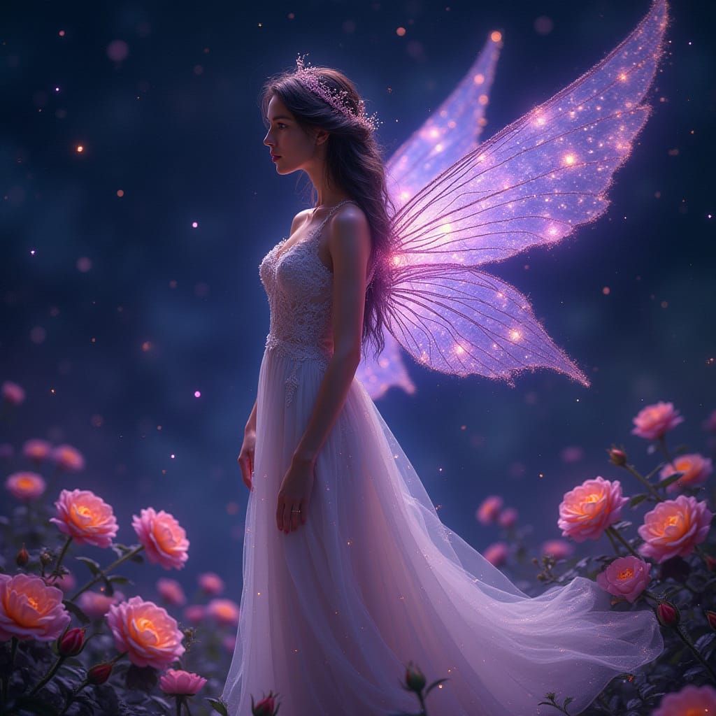 Celestial Fairy in Star-Kissed Garden