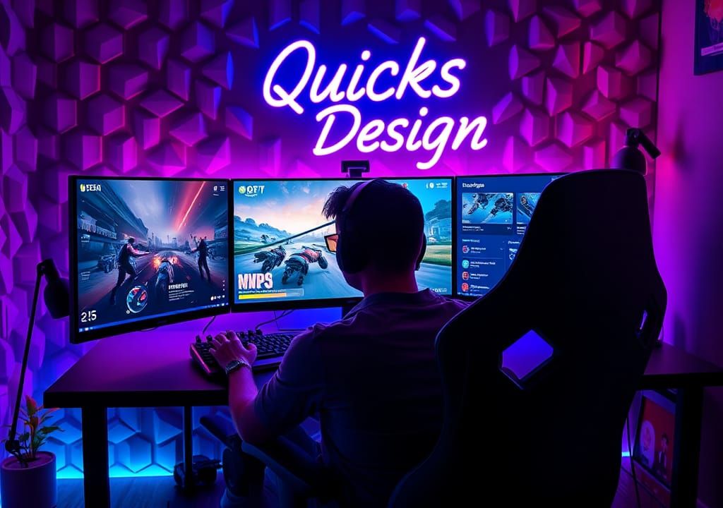 Immersive Gaming Setup with RGB Lighting