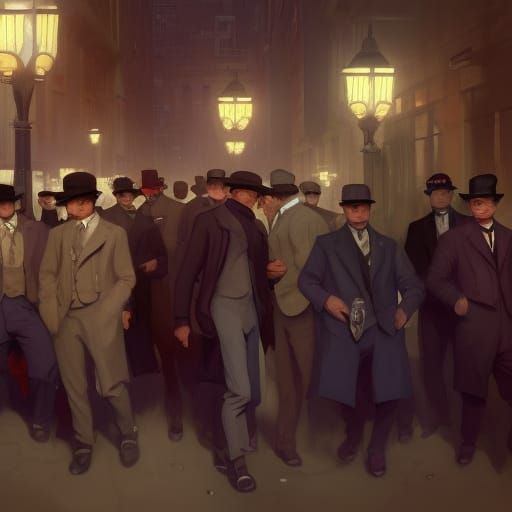 1920s Chicago Gangsters in Hyperdetailed Digital Art
