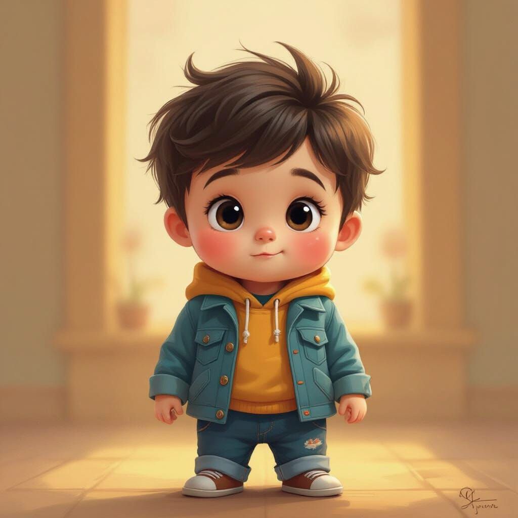 Child with Adult Face, a Whimsical Portrait