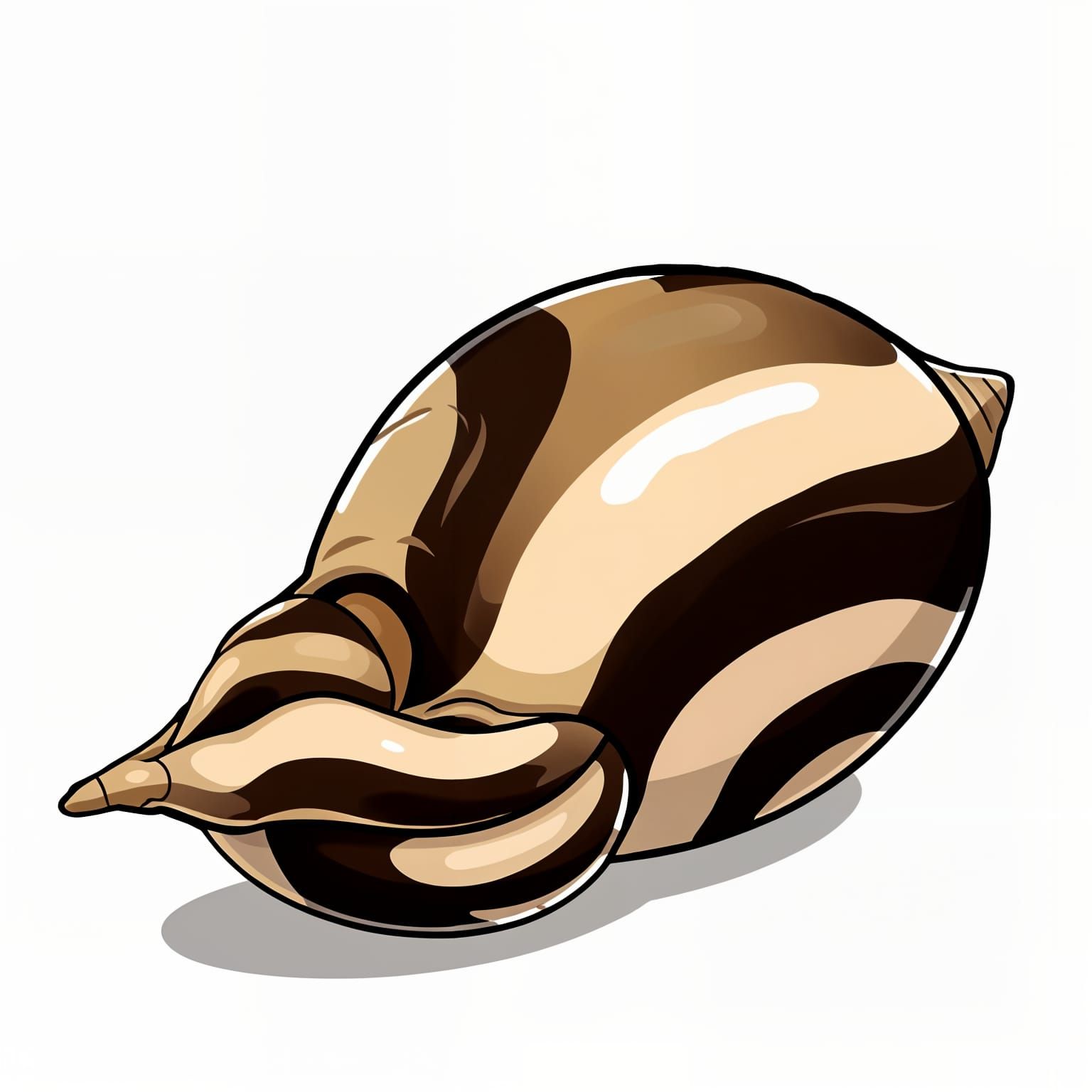 Cartoon Zebra Mussel in Detailed Style