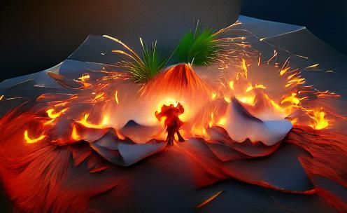 Dashing fire trending on Artstation Unreal Engine 3D shading...