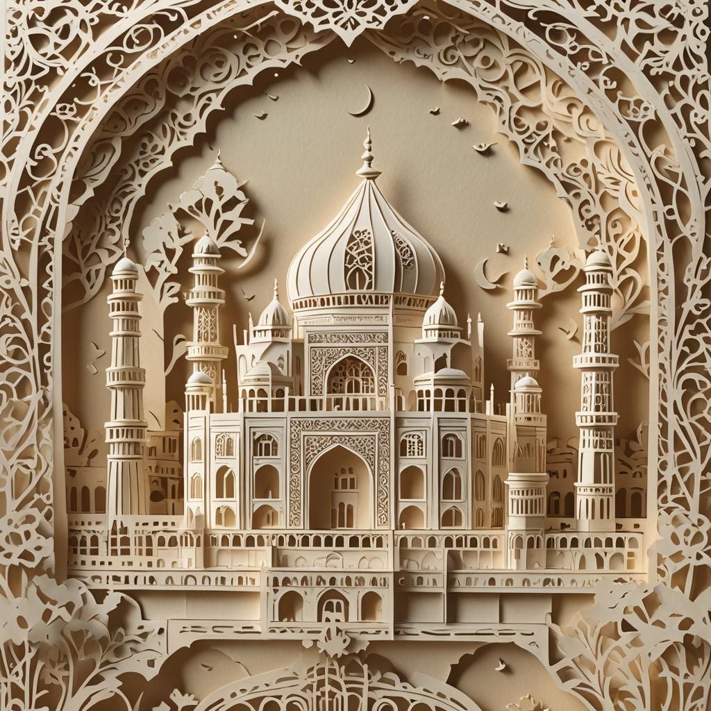 Kirigami Taj Mahal: Delicate Paper Architecture
