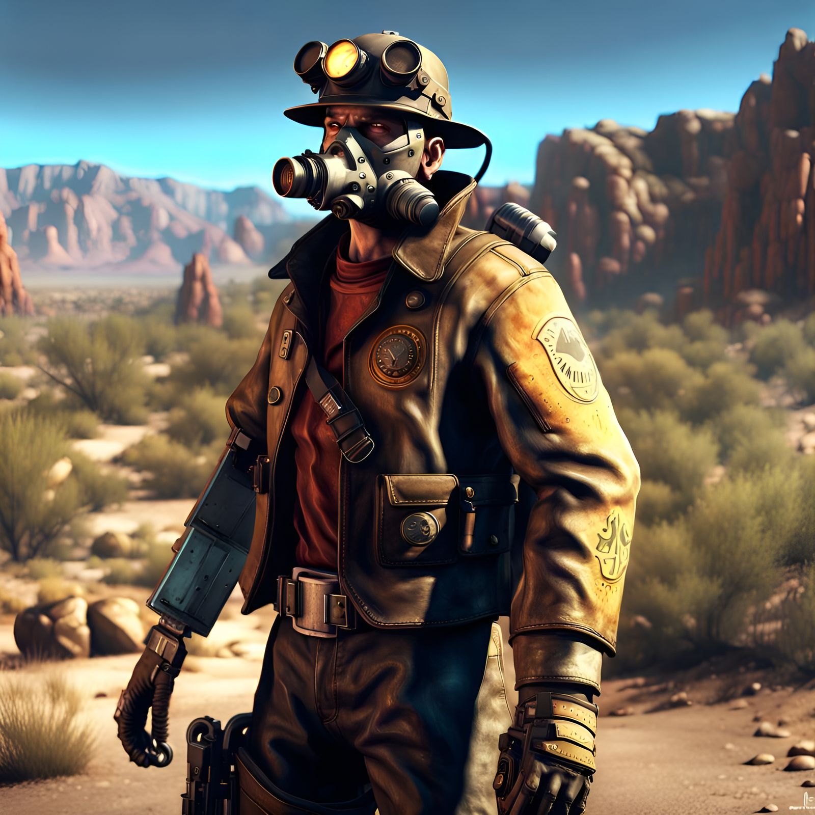 Hyperrealistic Wastelander in 8K Resolution